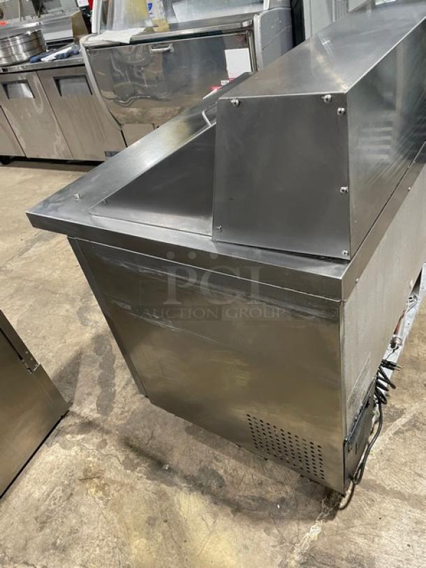 Universal Coolers Commercial Refrigerated Mega Top Salad/Sandwich Prep Table! With 2 Door Refrigerated Storage Underneath! All Stainless Steel!  With Poly Coated Racks! On Casters! 115V! Model: SC-48-BMI! - Image 4 of 9