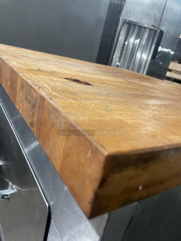 Custom All Stainless Steel 2 Drawer Cabinet! With A Butcher Block Top! On Legs! - Image 6 of 9