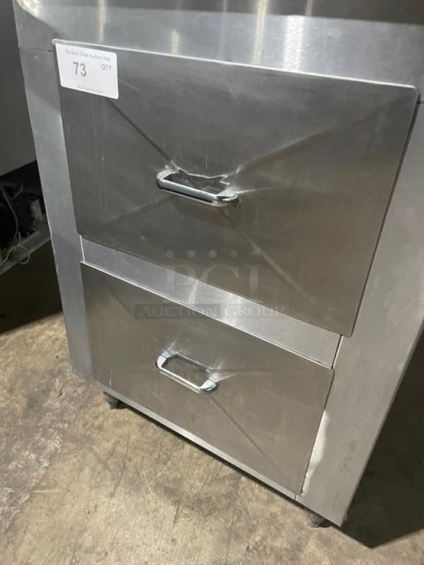 Custom All Stainless Steel 2 Drawer Cabinet! With A Butcher Block Top! On Legs! - Image 9 of 9
