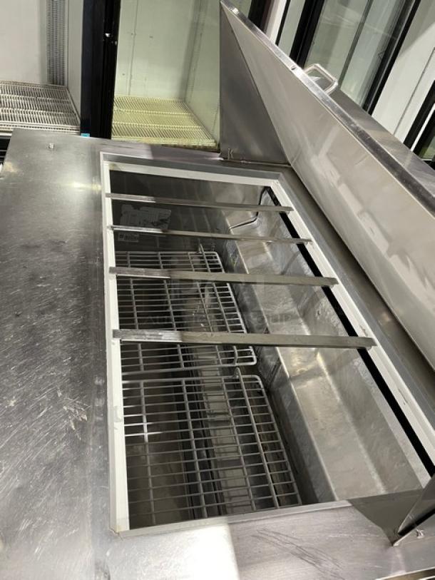 Universal Coolers Commercial Refrigerated Mega Top Salad/Sandwich Prep Table! With 2 Door Refrigerated Storage Underneath! All Stainless Steel!  With Poly Coated Racks! On Casters! 115V! Model: SC-48-BMI! - Image 6 of 9