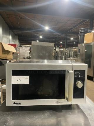 Amana Commercial Stainless Steel Countertop Microwave Oven! On Legs! 120V 1 Phase! Model: RMS10DS SN: 1607404313!