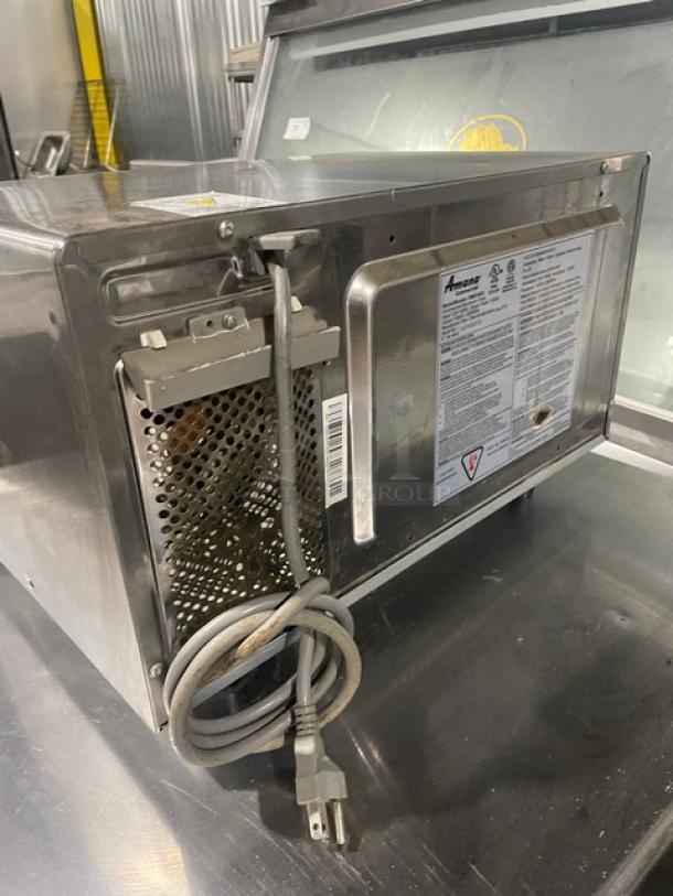 Amana Commercial Stainless Steel Countertop Microwave Oven! On Legs! 120V 1 Phase! Model: RMS10DS SN: 1607404313! - Image 4 of 8