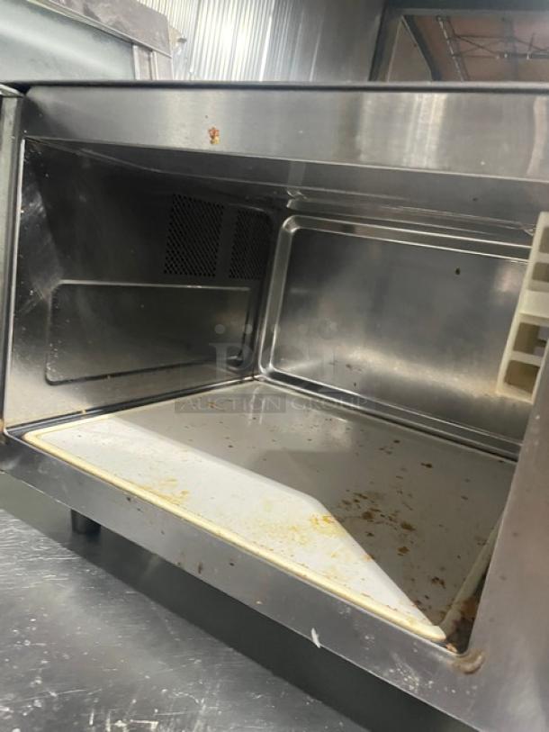 Amana Commercial Stainless Steel Countertop Microwave Oven! On Legs! 120V 1 Phase! Model: RMS10DS SN: 1607404313! - Image 6 of 8