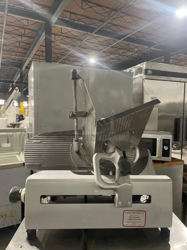German Knife Commercial Countertop Meat Slicer! All Stainless Steel! On Legs! 115V 1 Phase! Model: GS-12M SN: 6BB-027! - Image 2 of 9