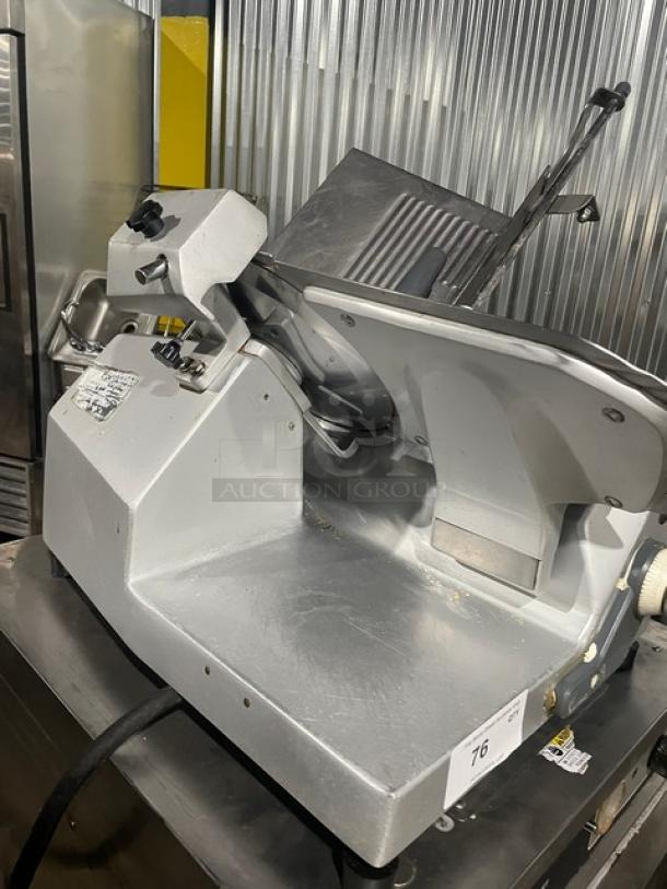 German Knife Commercial Countertop Meat Slicer! All Stainless Steel! On Legs! 115V 1 Phase! Model: GS-12M SN: 6BB-027! - Image 4 of 9