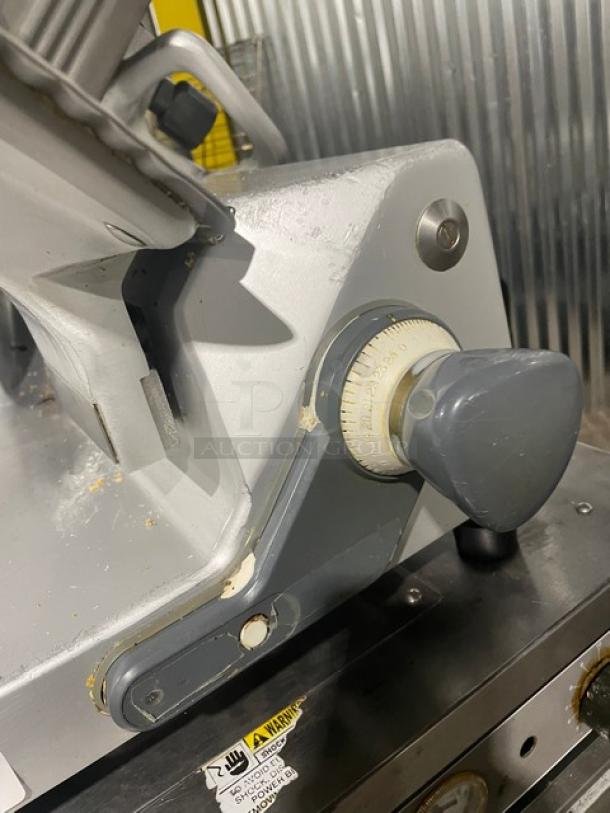 German Knife Commercial Countertop Meat Slicer! All Stainless Steel! On Legs! 115V 1 Phase! Model: GS-12M SN: 6BB-027! - Image 5 of 9