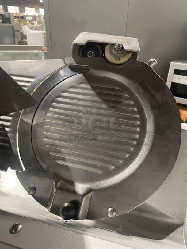 German Knife Commercial Countertop Meat Slicer! All Stainless Steel! On Legs! 115V 1 Phase! Model: GS-12M SN: 6BB-027! - Image 7 of 9