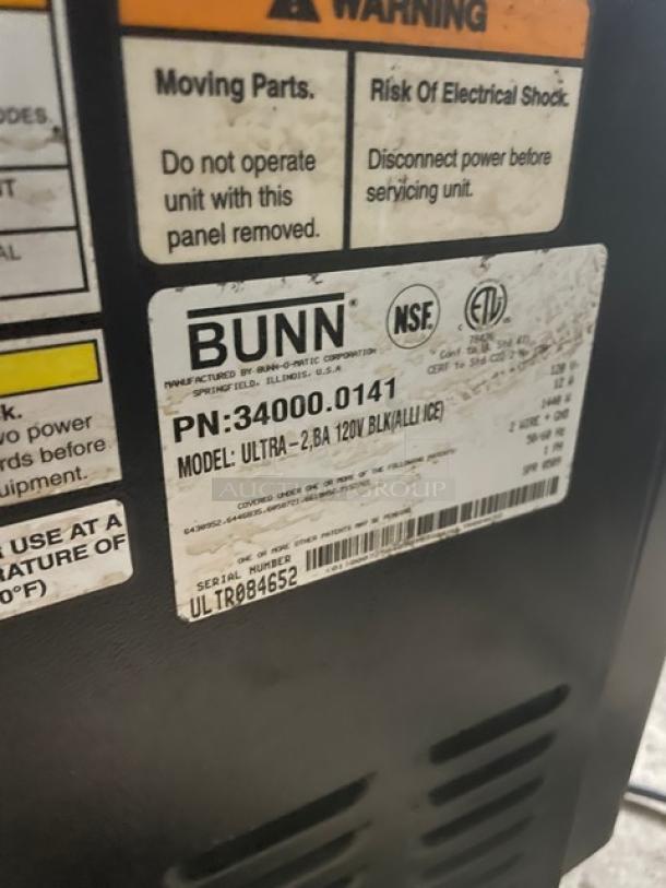 Bunn Commercial Countertop High Performance Frozen Beverage Machine! 120V 1 Phase! Model: ULTRA-2 SN: ULTR084652! - Image 7 of 8