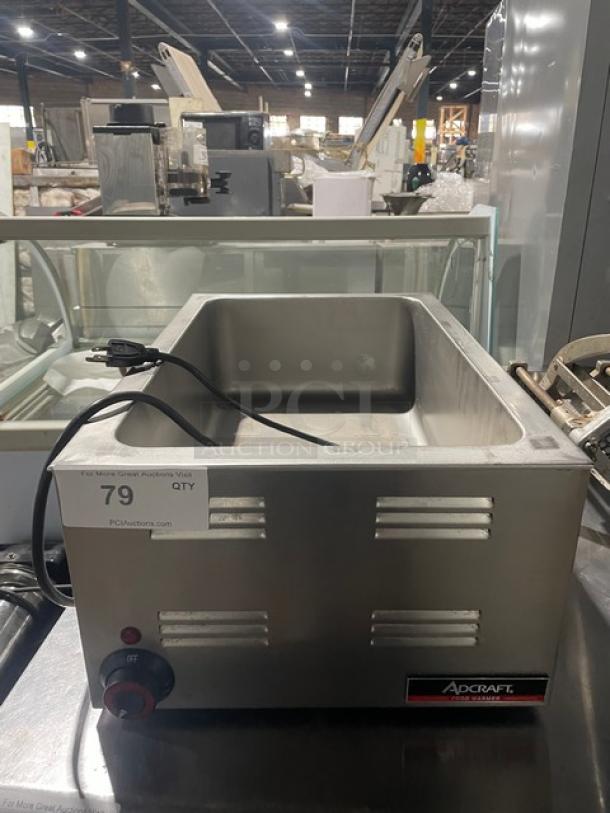 Adcraft Commercial Countertop Single Bay Stainless Steel Food Warmer! 120V! Model: FW-1200W! - Image 1 of 8