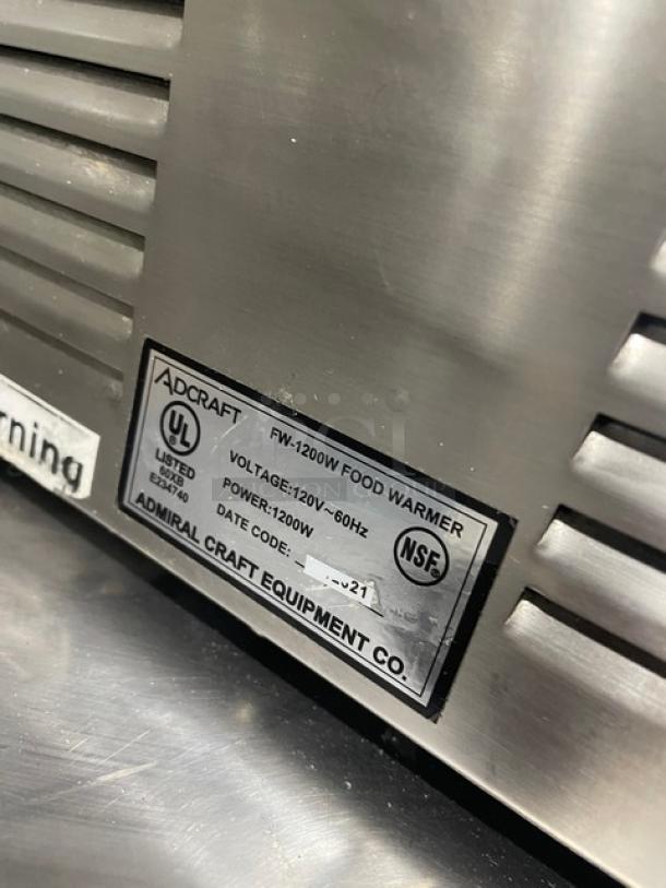 Adcraft Commercial Countertop Single Bay Stainless Steel Food Warmer! 120V! Model: FW-1200W! - Image 5 of 8