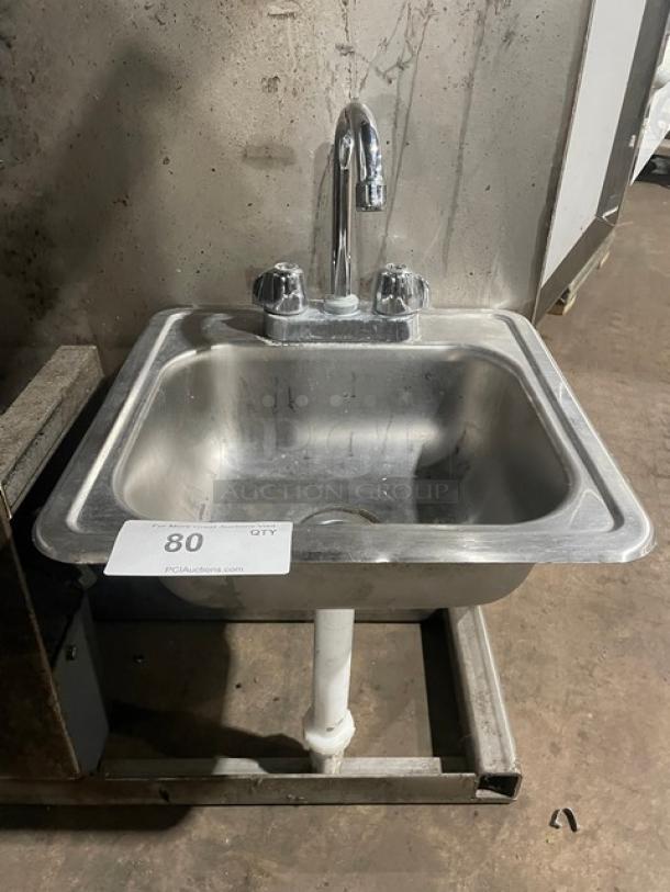Commercial Stainless Steel Hand Washing Sink! With Faucet! - Image 1 of 6
