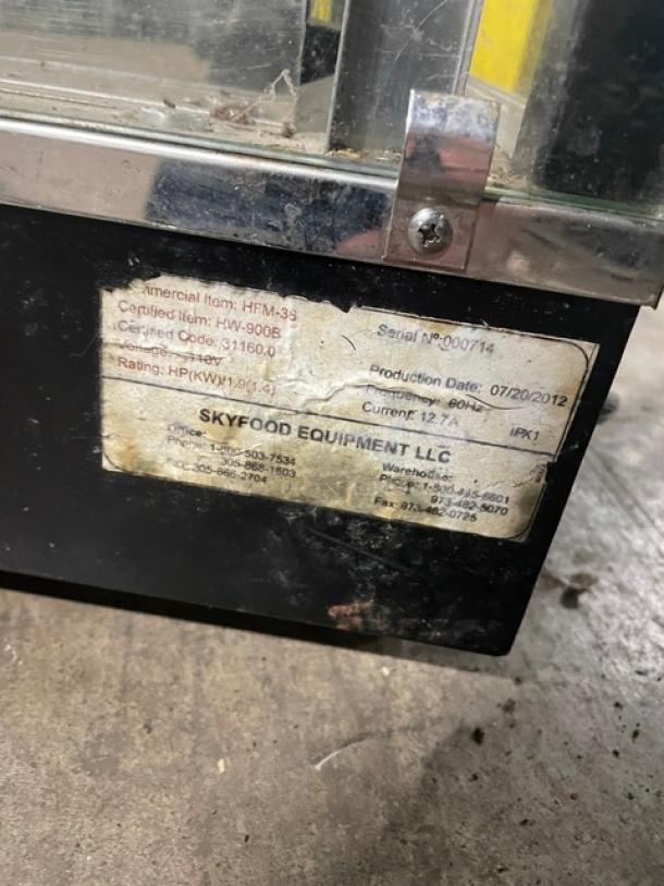 SkyFood Commercial Countertop Heated Display Case/Hot Food Merchandiser! 110V! Model: HFM-36 SN: 000714! - Image 7 of 8