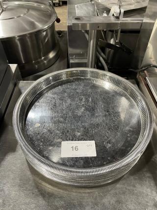 Lot Of Commercial Vintage Chrome Plated Serving Trays! All One Money!