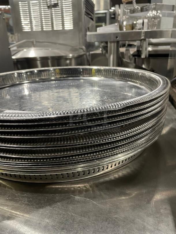 Lot Of Commercial Vintage Chrome Plated Serving Trays! All One Money! - Image 2 of 4