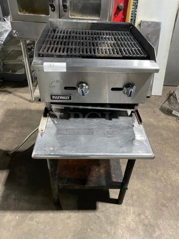 Patriot Commercial Natural Gas Powered Countertop Char Broiler! On Stand With Storage Shelf! All Stainless Steel! Model: FMECTG-24! Working When Removed! - Image 1 of 10
