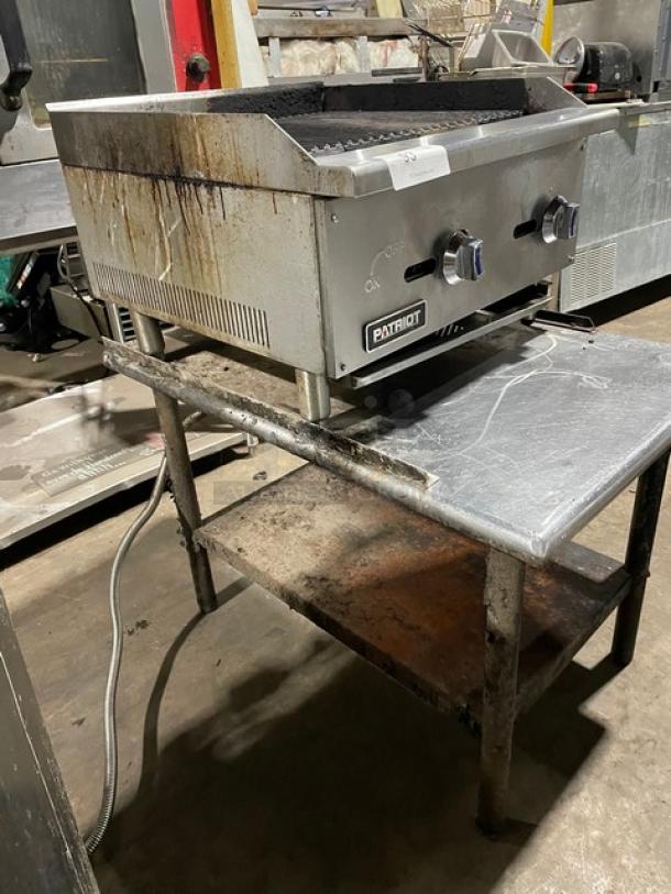 Patriot Commercial Natural Gas Powered Countertop Char Broiler! On Stand With Storage Shelf! All Stainless Steel! Model: FMECTG-24! Working When Removed! - Image 2 of 10