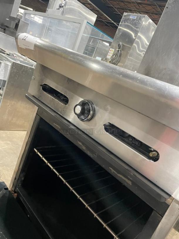 American Range Commercial Natural Gas Powered 4 Burner Stove! With Full Sized Oven Underneath! With Backsplash! All Stainless Steel!  With Metal Oven Rack! On Legs! - Image 8 of 9