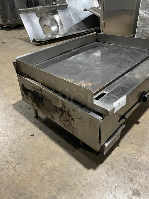 Commercial Natural Gas Powered Countertop Flat Griddle! All Stainless Steel! On Legs! Working When Removed! - Image 2 of 6