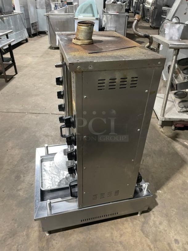 WOW! Attias Natural Gas-Powered Heavy-Duty Gyro Machine! All Stainless Steel! With 8 Infrared Ceramic Burners! On Legs! Working When Removed! - Image 3 of 9