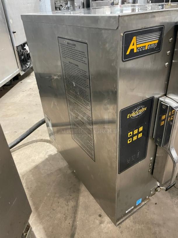 AccuTemp Evolution Series Commercial Electric Powered Countertop Boilerless Steamer!  All Stainless Steel! With Built In Pan Racks!  On Legs! 208V 3 Phase! Model: E62083E15000250 SN: 50531! - Image 2 of 8