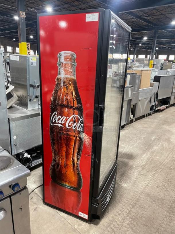 Imbera Coca-Cola Style Commercial Single Glass Door Reach In Refrigerator Merchandiser! With Poly Coated Racks! With Gravity Feed Bottle Organizers! 115V 1 Phase! Model: 6319 C02 SN: 111150711390! - Image 3 of 7