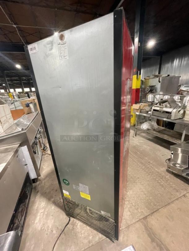 Imbera Coca-Cola Style Commercial Single Glass Door Reach In Refrigerator Merchandiser! With Poly Coated Racks! With Gravity Feed Bottle Organizers! 115V 1 Phase! Model: 6319 C02 SN: 111150711390! - Image 4 of 7