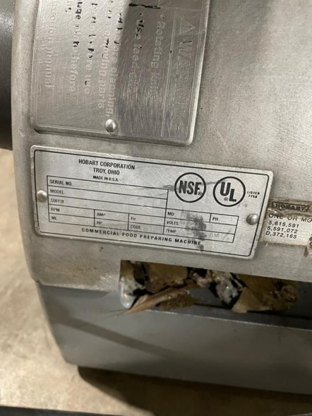 Hobart Commercial Countertop Stainless Steel Meat Slicer! 120V 1 Phase! Model: 2712 SN: 56-1207-821! - Image 7 of 8