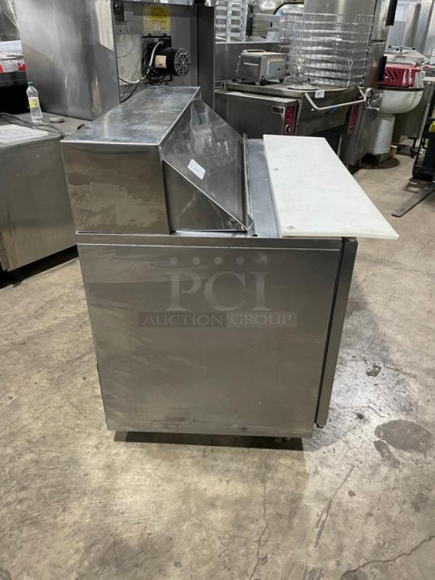 Traulsen Commercial Refrigerated Mega Top Salad/Sandwich Prep Table! With 2 Door Refrigerated Storage Underneath! All Stainless Steel! With Removable Cutting Board! On Casters! 115V 1 Phase! Model: UPT4812-LR SN: T20530C06! - Image 3 of 9