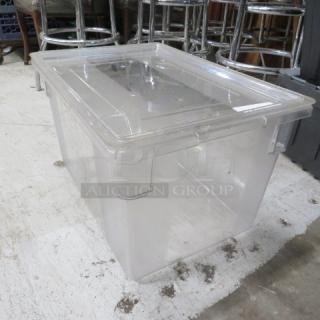 One Rubbermaid 21.5 Gallon Food Storage Container With Lid.