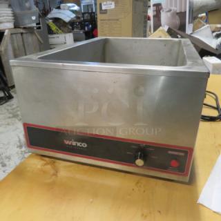 One Winco Food Warmer. Model# FW-S500. 120 Volt. 14.5X22.5X9.5