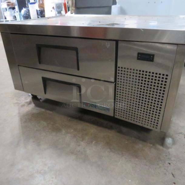 One WORKING True 2 Drawer Refrigerated Chef Base On Casters. 115 Volt. Model# 48X32X25. Model# TRCB-48. $5274.30. - Image 1 of 2