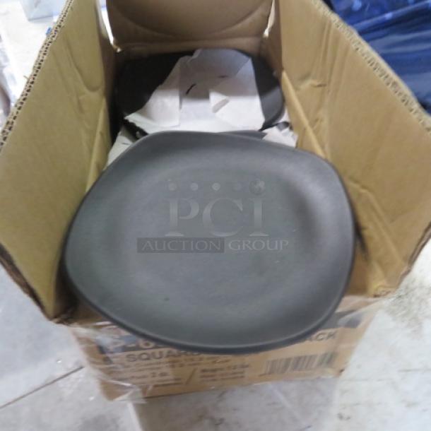 NEW GET 6 Inch Square Black Melamine Plate. #P-600BK. 12XBID - Image 1 of 1