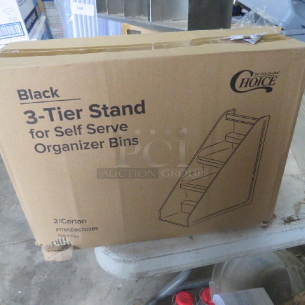 NEW Choice 3 Tier Stand For Self Serve Organizing Bins. NO BINS. #176CDBSTD3BK. 2XBID - Image 1 of 1