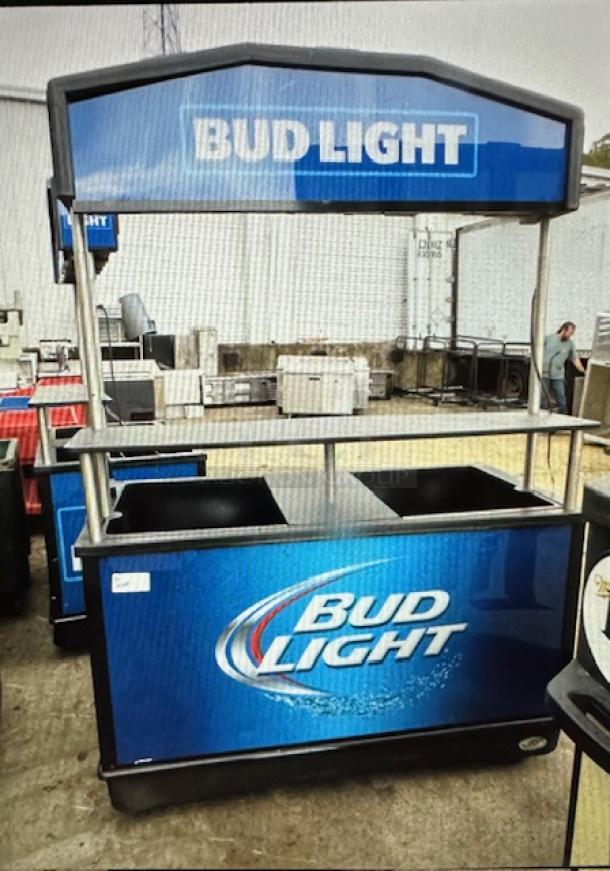 One IRP Bud Light Kiosk With Under Storage On Casters. 61.5X30.5X84 - Image 1 of 2