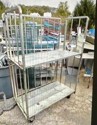 One Metal Cart With 1 Adjustable Shelf On Casters. 49X27X68