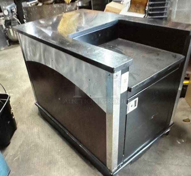 One Portable Work Station With 1 Door Under Storage, Flip Up Shelf, Granie Countertops, And Electrical Outlet , On Casters. 30X48X37.5 - Image 1 of 3