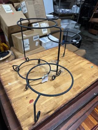 One Black Metal Buffet Holder. 14X15