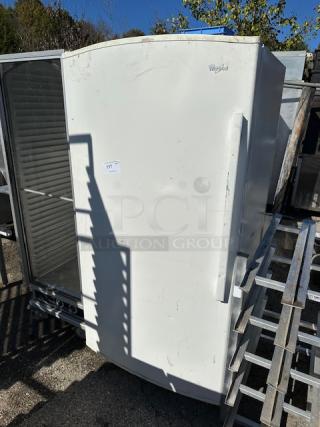 One Whirlpool 1 Door Freezer. Model# EV201NT2TQ03. 30X34X68