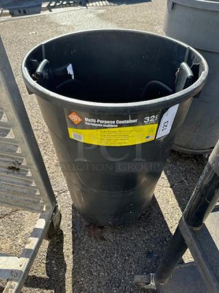 One 32 Gallon Trash Can.