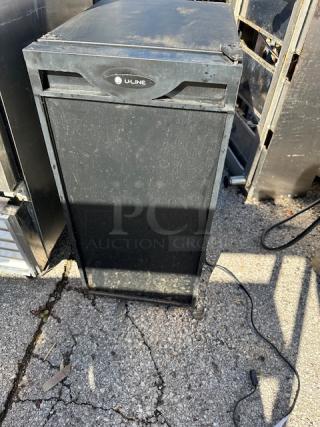 One ULINE Under Counter Ice Maker.  Model# U-ADA15IMB-00. 115 Volt. 15X23X32
