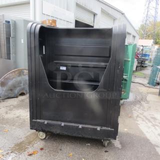 One Black Poly Utility Truck On Casters. 48.5X27.5X66.5