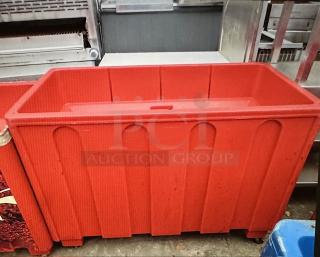 One IRP Poly Merchandiser With Under Storage on Casters. 50X24X36