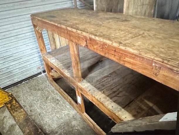 One Wooden Work Table With Under Shelf. 75X26.5X41 - Image 2 of 2