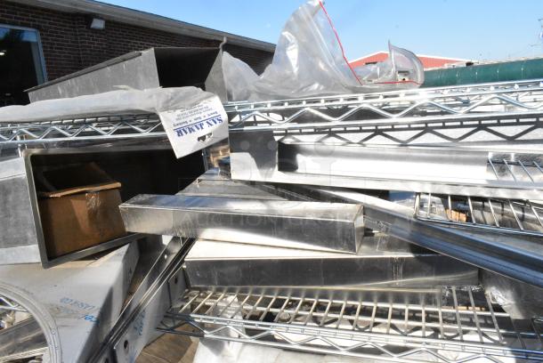 Chrome Finish Wire Shelving Unit on Commercial Casters w/ Contents Including Various Racks, Faucets, Metal.  BUYER MUST DISMANTLE. PCI CANNOT DISMANTLE FOR SHIPPING. PLEASE CONSIDER FREIGHT CHARGES. - Image 2 of 18