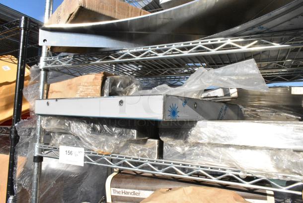 Chrome Finish Wire Shelving Unit on Commercial Casters w/ Contents Including Various Racks, Faucets, Metal.  BUYER MUST DISMANTLE. PCI CANNOT DISMANTLE FOR SHIPPING. PLEASE CONSIDER FREIGHT CHARGES. - Image 5 of 18