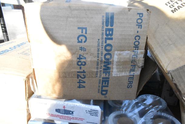 Chrome Finish 3 Tier Wire Shelving Unit w/ Contents Including Coffee Machine, Scale, Martini Glasses, 2 Tier Coffee Pot Warmer, Hollowick Votives, Water Pitchers.  BUYER MUST DISMANTLE. PCI CANNOT DISMANTLE FOR SHIPPING. PLEASE CONSIDER FREIGHT CHARGES. - Image 9 of 15