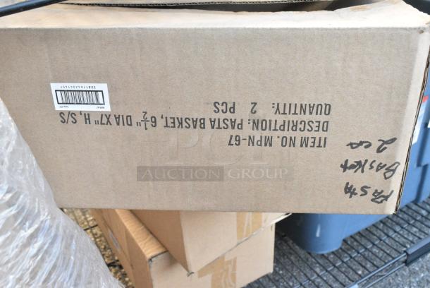 Chrome and Black Finish 3 Tier Wire Shelving Unit w/ Contents Including TableCraft Cake Trays, Ceramic Dishes, Stainless Steel Drop In Bins.  BUYER MUST DISMANTLE. PCI CANNOT DISMANTLE FOR SHIPPING. PLEASE CONSIDER FREIGHT CHARGES. - Image 7 of 7