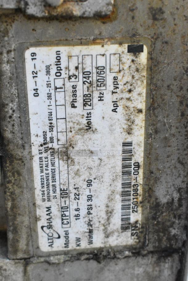 2019 Alto Shaam CTP10-10E Stainless Steel Commercial Electric Powered Combi Convection Oven w/ Equipment Stand. 208-240 Volts, 3 Phase. - Image 7 of 8