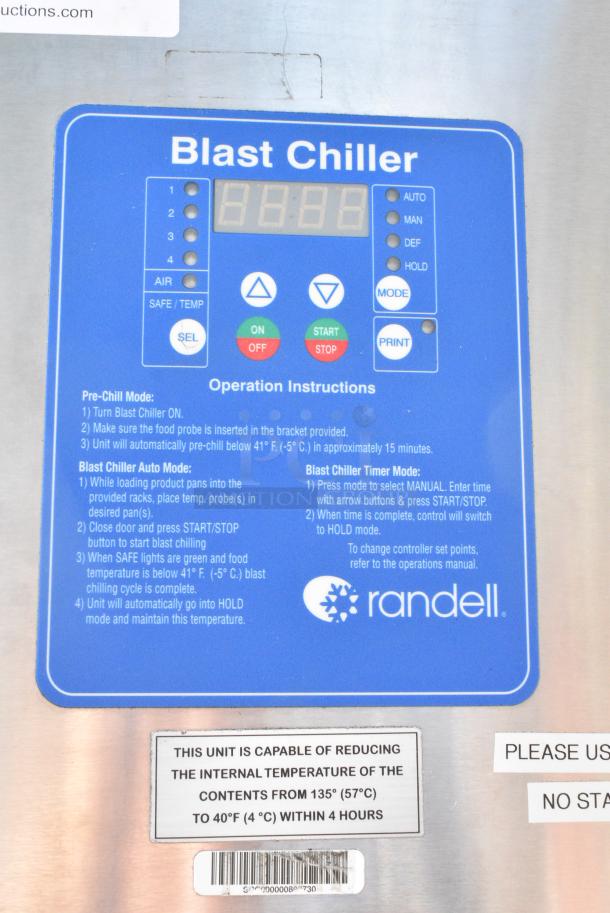 Randell BC-18 Stainless Steel Commercial Blast Chiller w/ 4 Probes. 115/230 Volts, 1 Phase. - Image 3 of 5