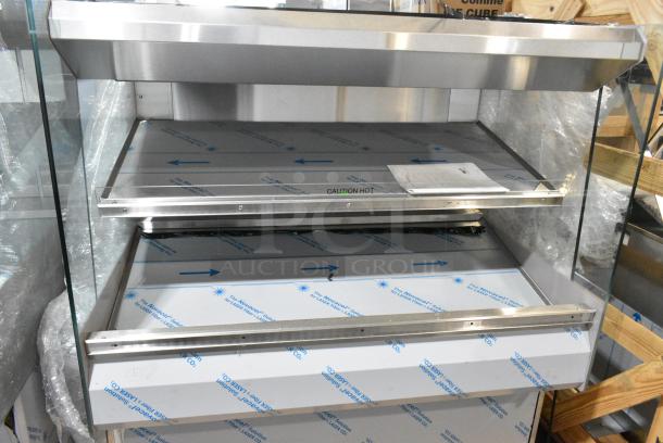 BRAND NEW! 2016 BKI HSS4-2TSQ Stainless Steel Commercial 2 Tier Warming Display Case Merchandiser. 230 Volts, 1 Phase. - Image 3 of 5